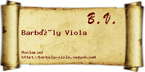 Barbély Viola névjegykártya